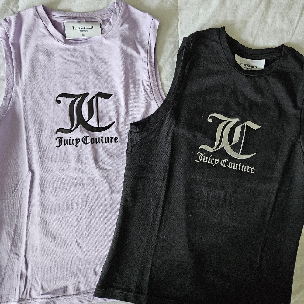 Juicy Couture Lilac & Black Tank Tops XS